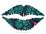Linear Cosmos Teal - Kissing Lips Fabric Wall Skin Decal measures 24x15 inches