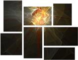 Fireball - 7 Piece Fabric Peel and Stick Wall Skin Art (50x38 inches)